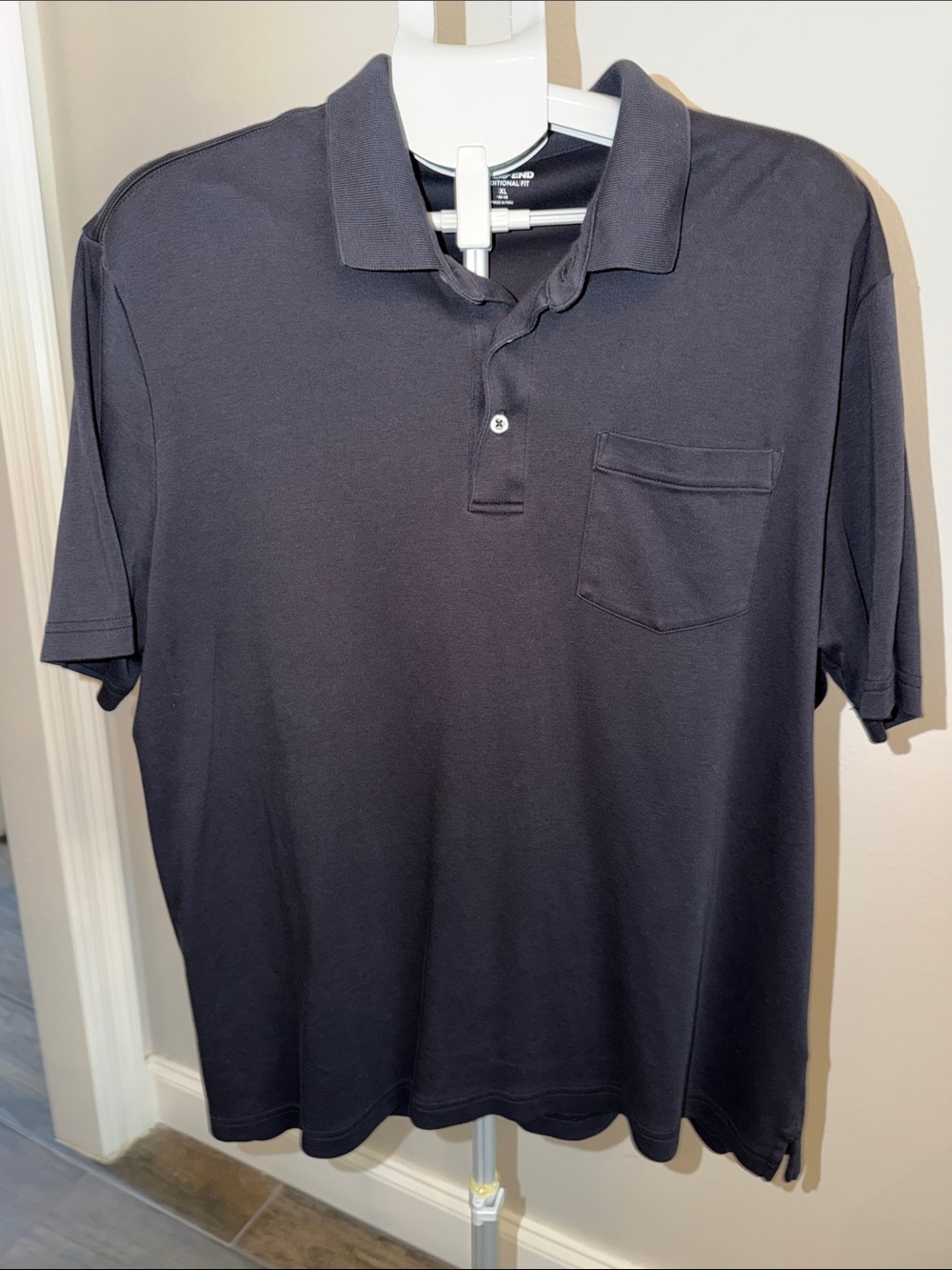 Lands' End Men's Super Soft Pocket Polo in Black